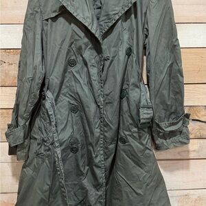 Vietnam Era Raincoat  Green, Vintage original  Trench Coat US Army 34R